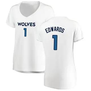 Women's Anthony Edwards Minnesota Timberwolves White Jersey - Association Edition - Fast Break